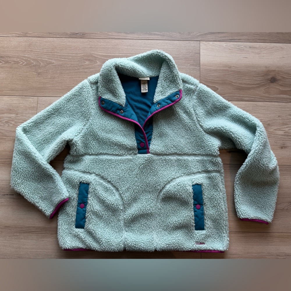 Llbean L.L. Bean Sherpa Pullover Women’s Large Bl… - image 2
